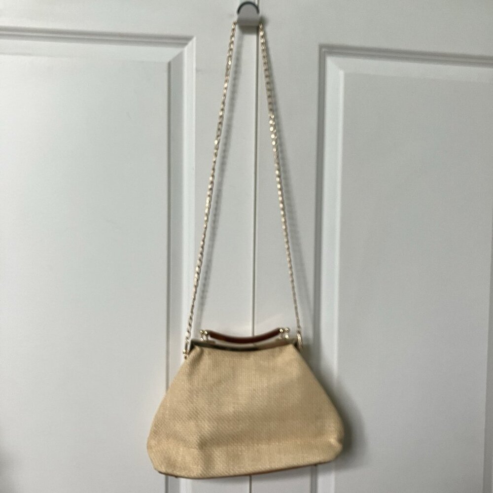 Stella Bianca Purse Womens Woven Tan Chain Crossbody Convertible Boho‎
